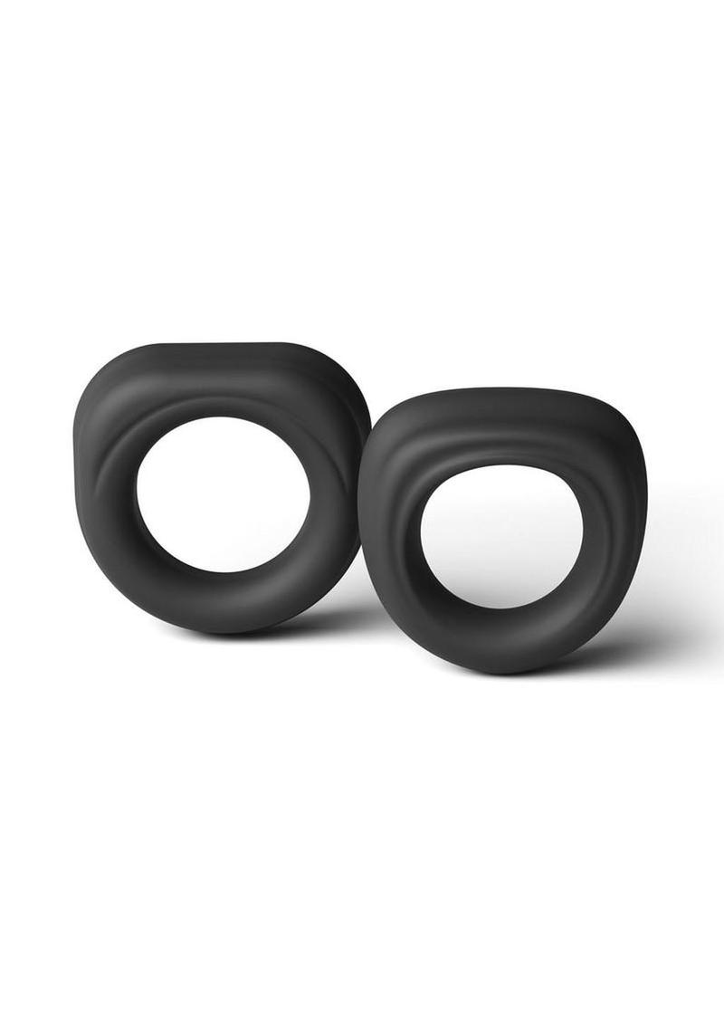 silicone cock ring set black
