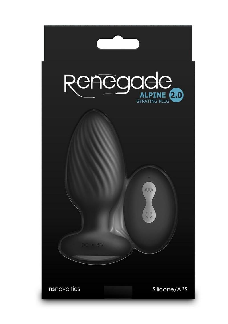 Renegade Alpine 2.0 Rechargeable Silicone Remote Anal Plug - Black