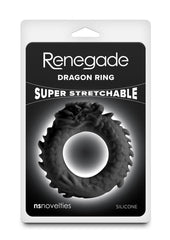 Renegade Dragon Silicone Cock Ring - Black