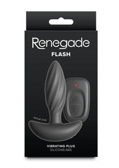 Renegade Flash Rechargeable Silicone Vibrating Anal Plug with Remote - Black