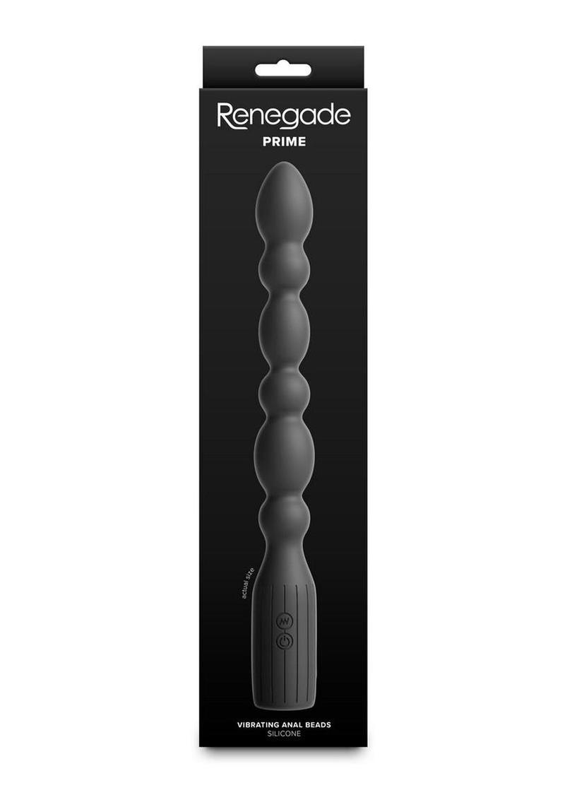 Renegade Prime Rechargeable Silicone Vibrating Beads - Black - 8.5in