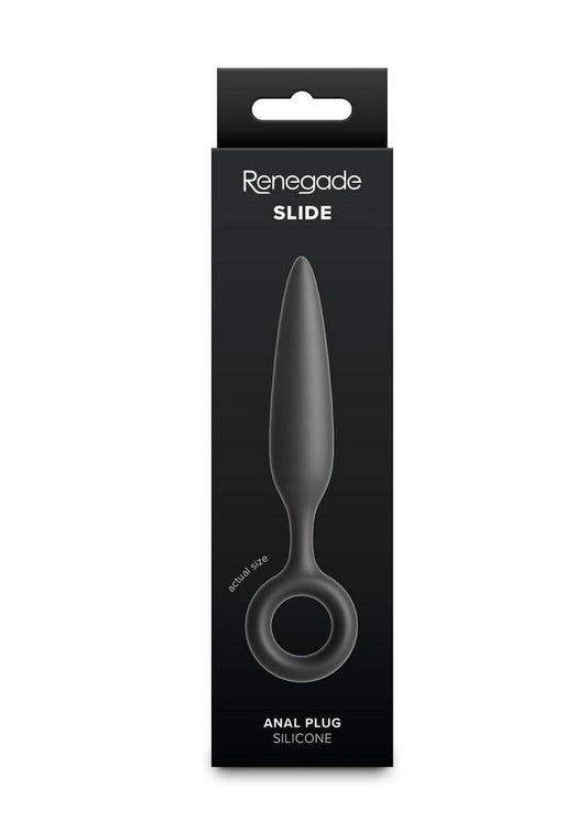 Renegade Slide Silicone Tapered Anal Plug - Black