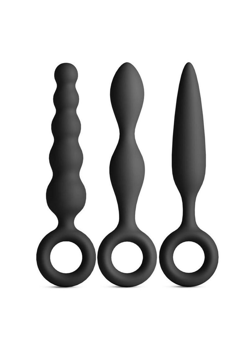 Renegade Trio Kit Silicone Anal Plug - Black - 3 Piece/Set