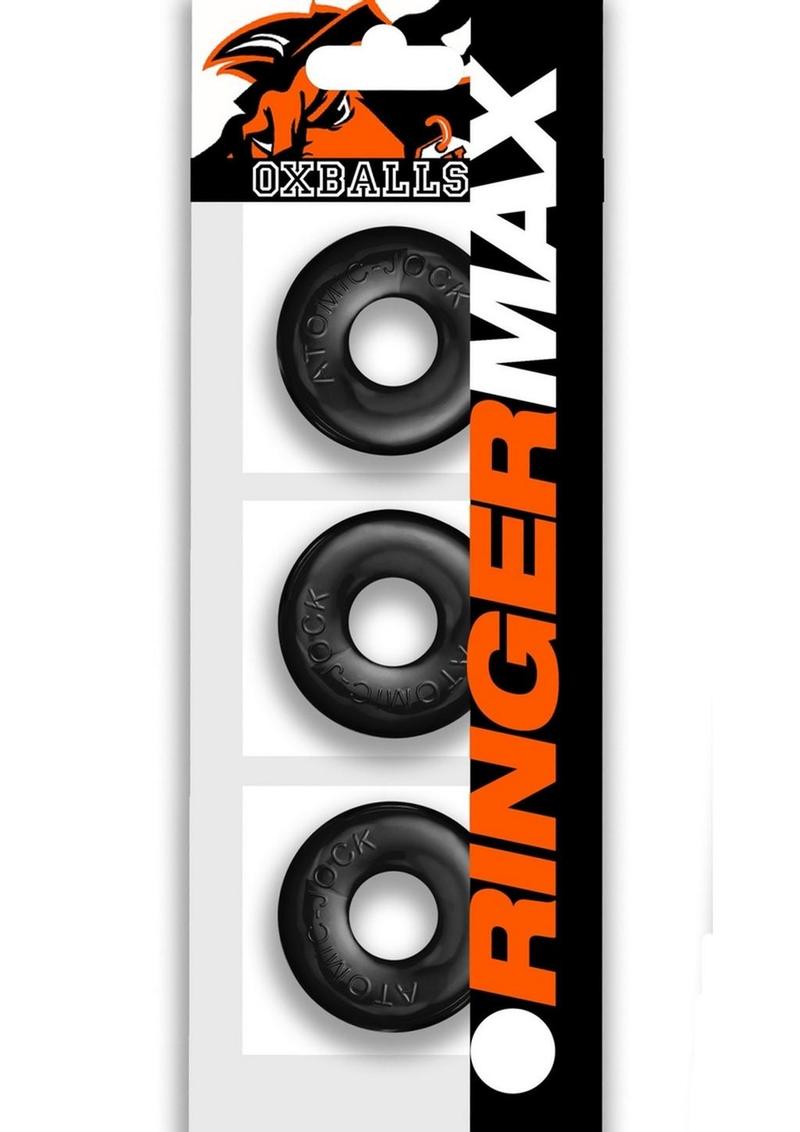Ringer Max Cock Ring - Black - 3 Pack