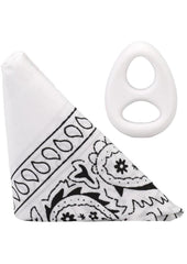Rock Solid The Code Silicone Cock Ring with Bandana - Black/White