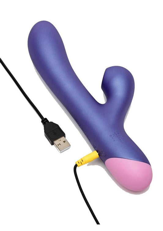 Romp Pulse Rechargeable Silicone Rabbit Vibrator with Pleasure Air - Pink/Purple