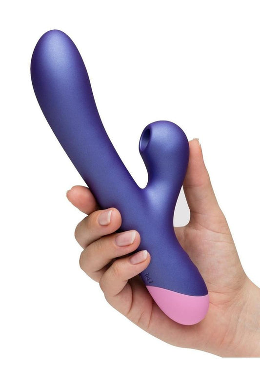 Romp Pulse Rechargeable Silicone Rabbit Vibrator with Pleasure Air - Pink/Purple