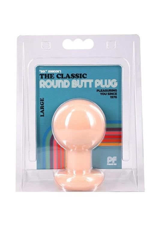 Round Butt Plug - Flesh - Large - 4 Inch