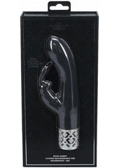 Royal Gems Royal Rabbit Rechargeable Silicone Vibrator - Black