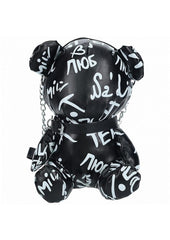 S-Line Bear Bag Pleather Writing - Black