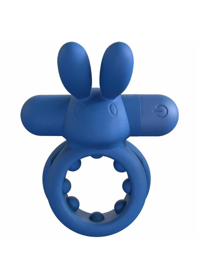 Screaming O Ohare Rechargeable Silicone Vibrating Cock Ring - Blue