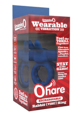 Screaming O Ohare Rechargeable Silicone Vibrating Cock Ring - Blue
