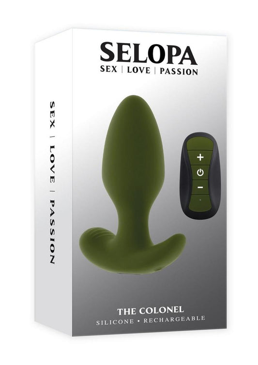 Selopa The Colonel Rechargeable Silicone Anal Plug - Green