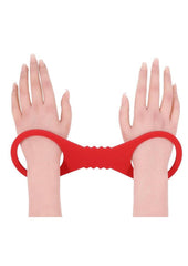 comfortable body safe silicone cuffs ideal for secure gentle restraint in bdsm play