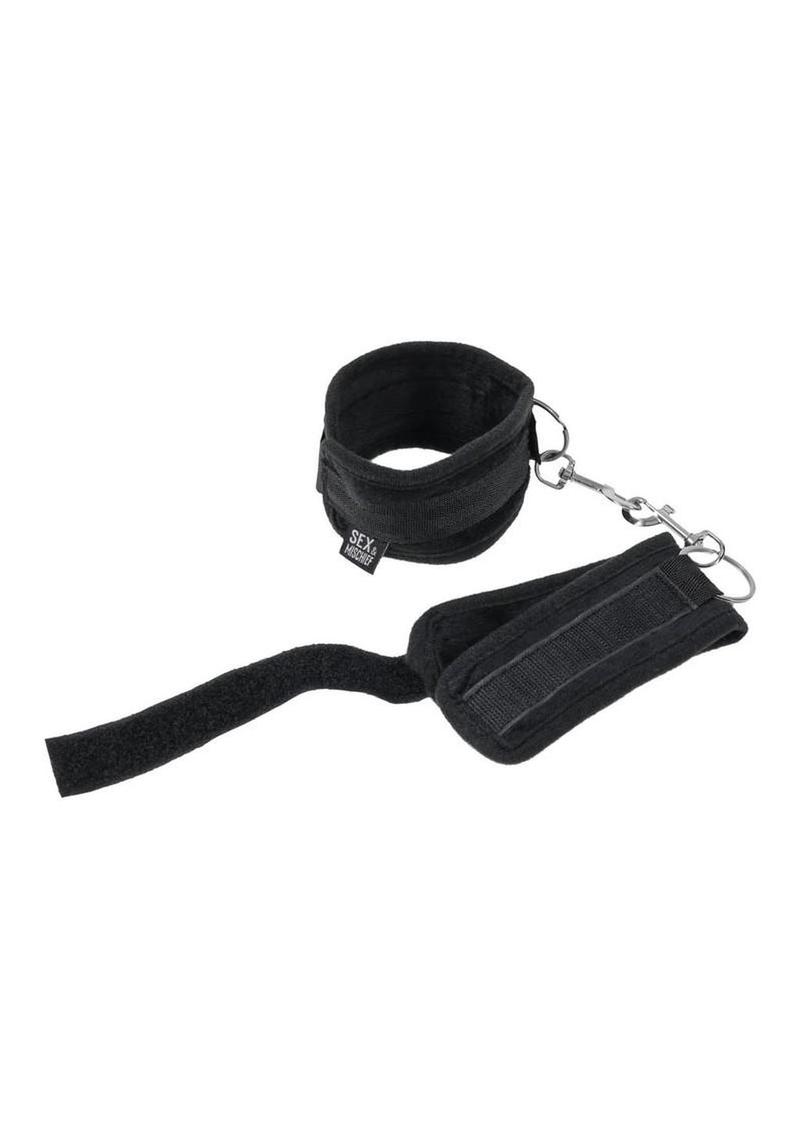 BDSM bondage gear restraint system with ankle cuffs