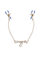 Sex and Mischief Cougar Nipple Clamps - Blue/Gold/Navy