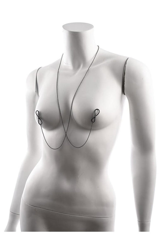 Sex and Mischief Ex's Andamp; Oh's Body Jewelry with Nipple Ties - Black