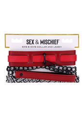 Sex and Mischief Ex's And Oh's Collar and Leash BDsm Bondage