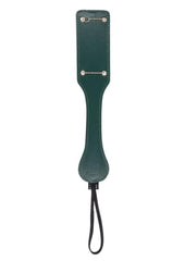 emerald bdsm paddle with gold chain impressions