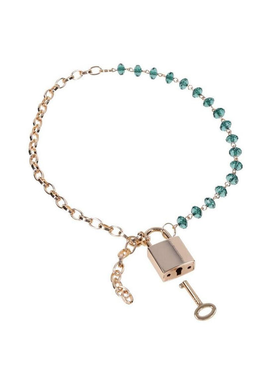 Sex and Mischief Indica Crystal Day Collar - Gold/Green