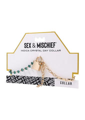 Sex and Mischief Indica Crystal Day Collar - Gold/Green