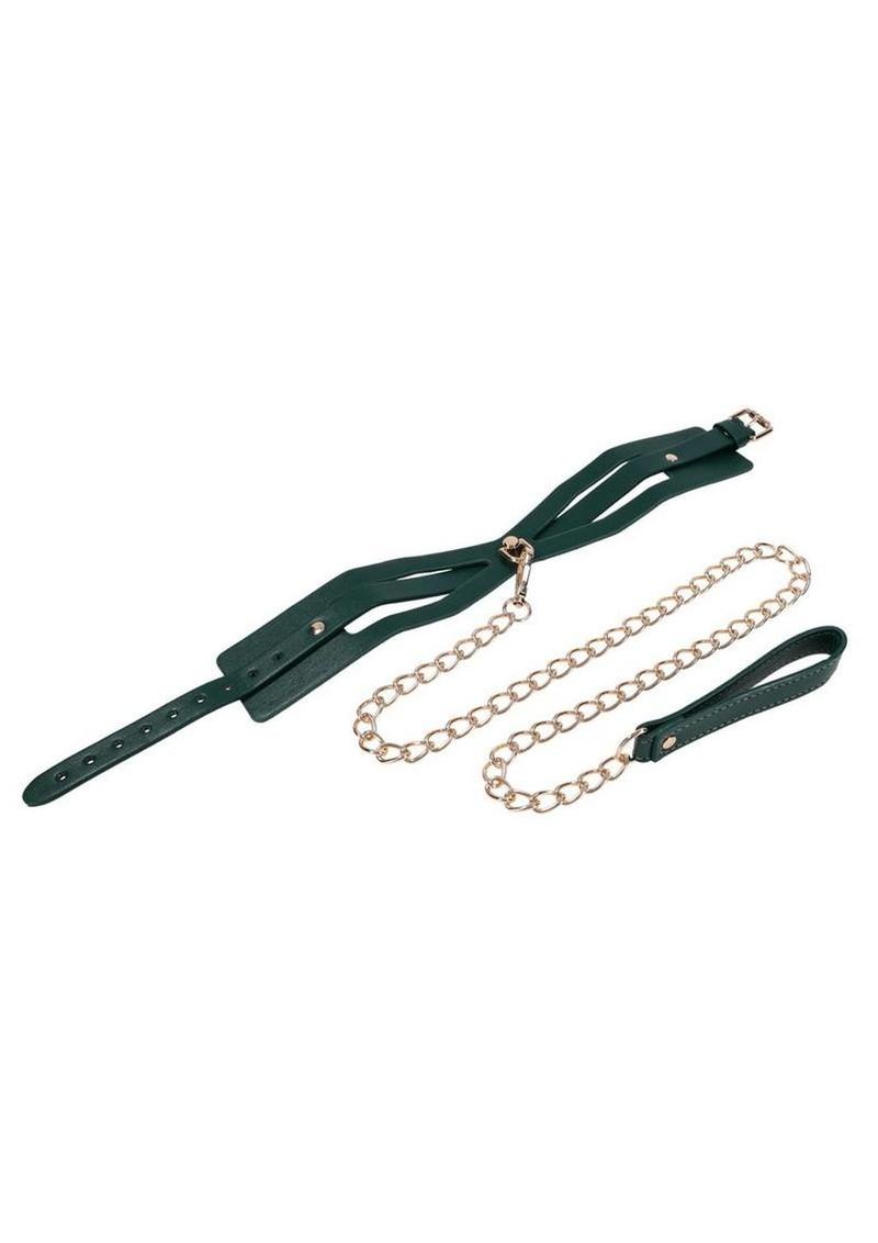 elegant bdsm accessories with green and gold styling