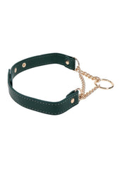 faux leather bdsm collar with gold hardware