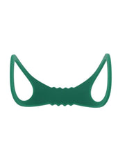 large silicone restraint cuffs in emerald green with soft body safe material for wrists or ankles designed for comfortable bondage and bdsm control