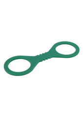 emerald silicone bondage cuffs with smooth flexible design offering secure restraint and comfort for larger wrists or ankles