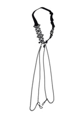 Sex and Mischief Lace Collar with Nipple Ties - Black