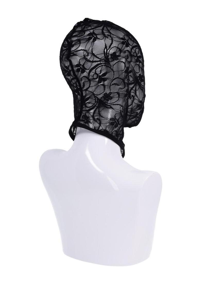 Black lace BDSm Hood for bedroom sex play