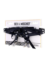 Sex and Mischief Laced Up Garters - Black