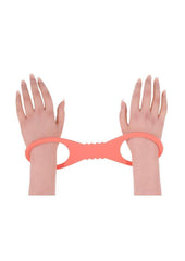 Comfortable silicone wrist restraints with secure closures for stylish bondage scenes and safe, adjustable wrist control