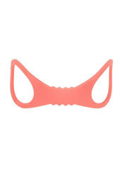 Soft silicone wrist cuffs in peaches and cream color for playful bondage, comfortable restraint, and beginner friendly bedroom fun