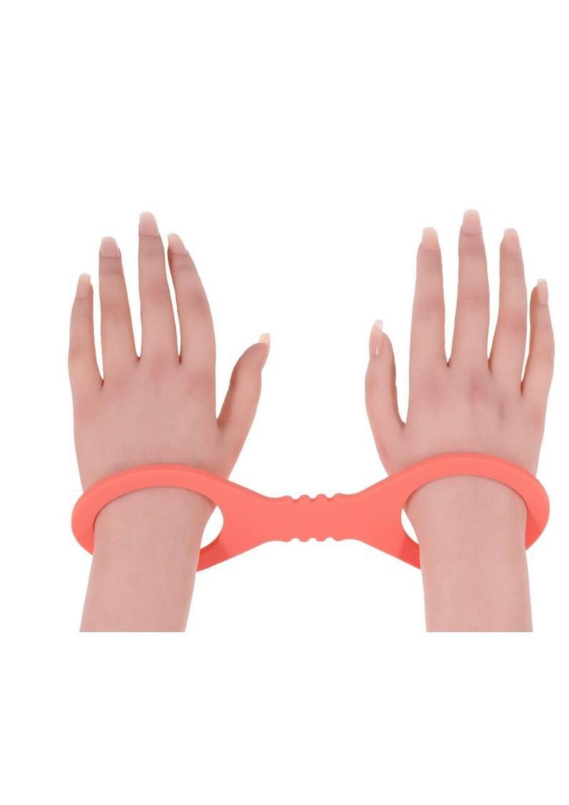 Flexible silicone BDSM wrist cuffs offering durable construction