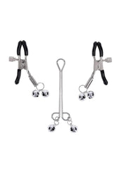 Sex and Mischief Shadow Bell Nipple Clit Jewelry - Black/Silver