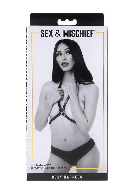 Sex and Mischief Shadow Body Harness - Black/Silver
