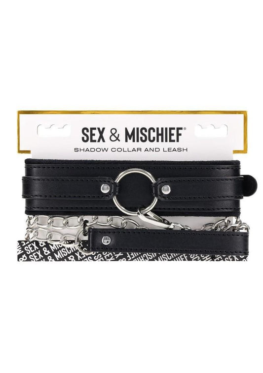 Sex and Mischief Shadow Collar and Leash - Black/Silver