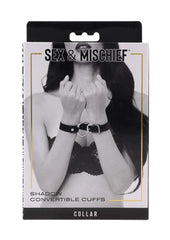Sex and Mischief Shadow Convertible Cuffs - Black/Silver