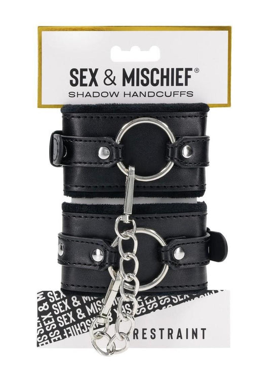 Sex and Mischief Shadow Handcuffs - Black/Silver