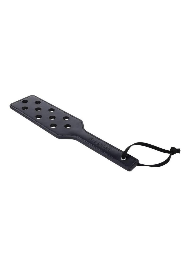 Black bondage paddle with die cut holes