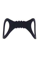 soft flexible cuffs in black silicone perfect for bdsm restraint easy slide on design and comfortable long term wear