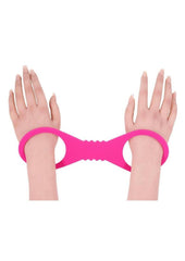 comfortable silicone bondage cuffs with stretch slip on design offering gentle bdsm restraint and control