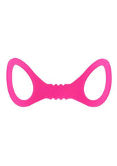 pink silicone bdsm cuffs offering secure restraint flexible comfort and easy slide on design