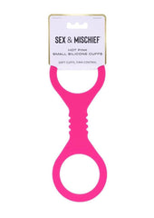 flexible restraint cuffs in pink silicone offering comfortable control and simple slide on fit
