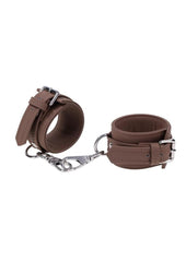 brown padded silicone handcuffs