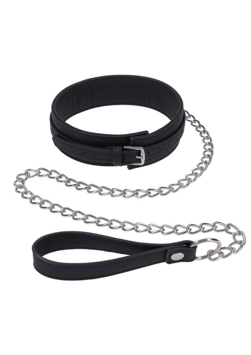 black silicone bdsm collar and leash