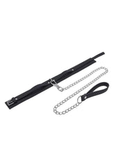 lined bondage collar silver hardware