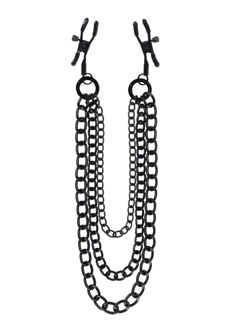nipple clamps with silver chains
