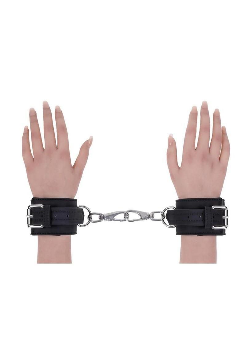 black and silver couples cuffs